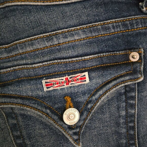 Hudson Ruby Denim Mid Rise Shorts Rolled Chic Logo Size 29 - Picture 5 of 8
